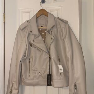 Blank NYC Women's Cream Leather Jacket
